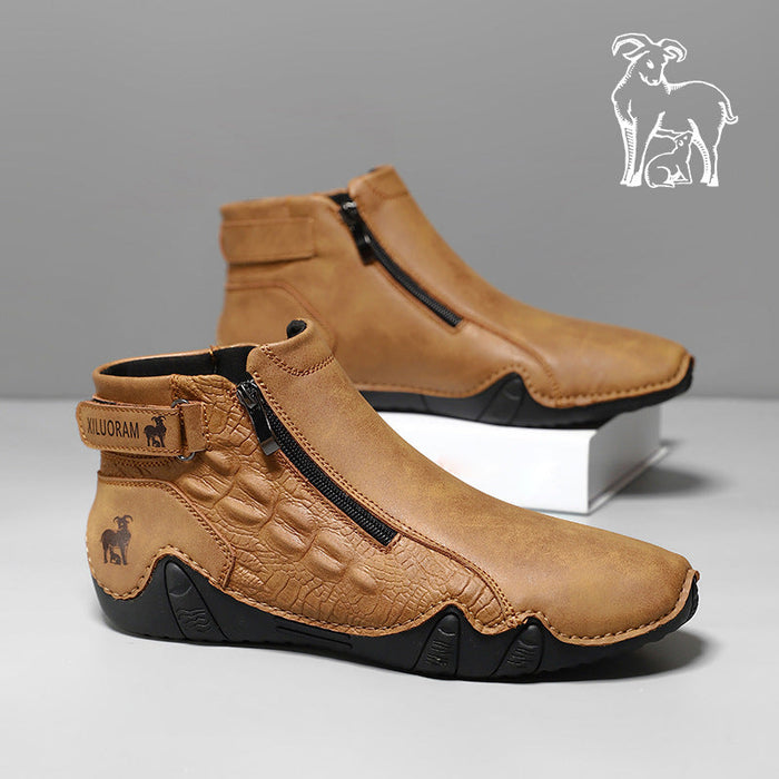TrailFlex Pro Men's Boots Large Size Zip-Up Combat Boots for Outdoor & Casual Wear
