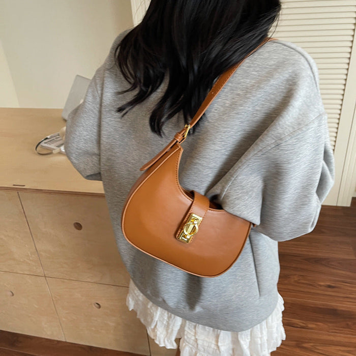 Women's Crescent Sculpt Shoulder Bag - Indie-Design Underarm Bag | Refined & Viral-Worthy