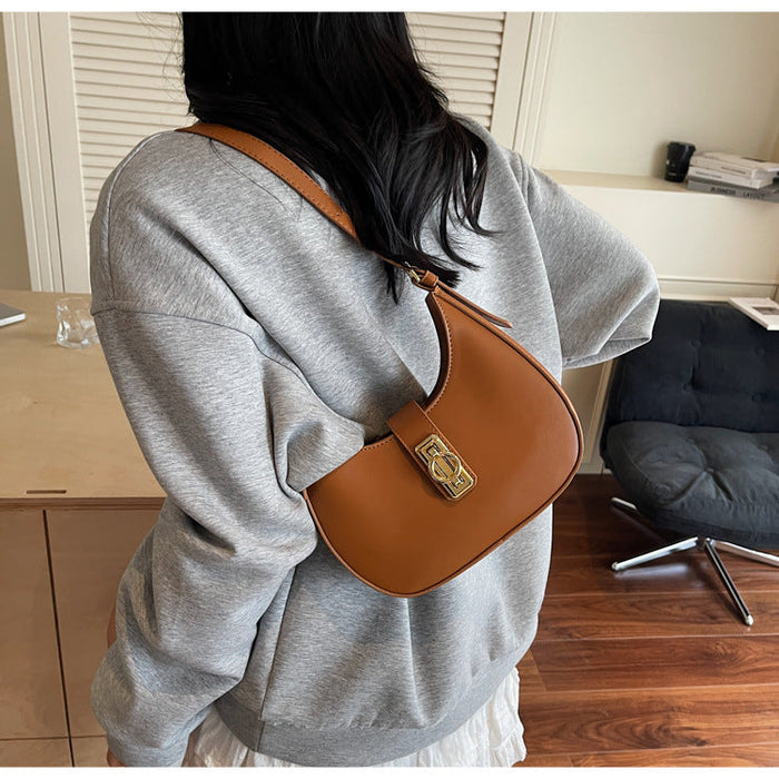 Women's Crescent Sculpt Shoulder Bag - Indie-Design Underarm Bag | Refined & Viral-Worthy