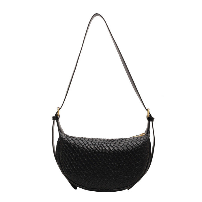 Women's Riviera Bias-Weave Crescent - Convertible Shoulder to Crossbody in French-Inspired Grain
